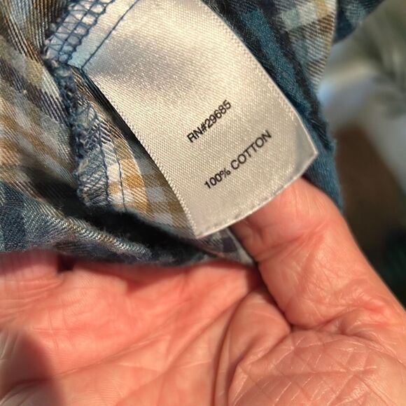 PENDLETON Blue Plaid Flannel Shirt - Picture 3 of 4